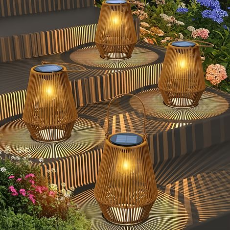Guirlande Solaire Bambou – Style Bohème, Déco Jardin/Terrasse. Pour Halloween/Noël. Modèle (4pcs). (1/5)