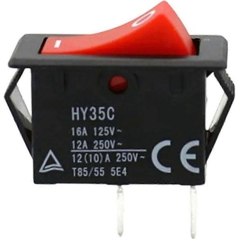 Interrupteur à bascule HY35C à 2 broches 125 V 16 A / 250 V 12 A, boîtier en PVC durable, pour outils domestiques et industriels, compresseurs d'air (1/5)