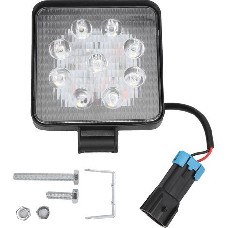 27W Phare LED Auto Travail Feu Spot Lampe Conduite Multifonction Carré Universel (1/5)