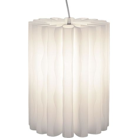 Lampada a sospensione lampada a sospensione lampada a sospensione sospensione soffitto illuminazione soggiorno, plastica, bianco, paralume ondulato, 1x E27, DxH: 27x35 cm
