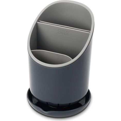 Égouttoir à couverts, organisateur d'évier, boîte de rangement pour ustensiles et couteaux avec égouttoir - Gris (1/4)