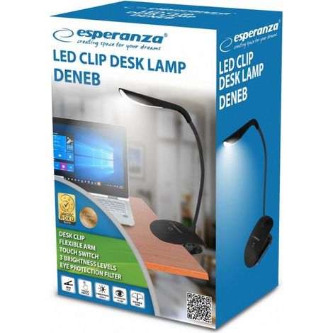 Esperanza Deneb Lámpara de Escritorio LED Negra 3W Flexible
