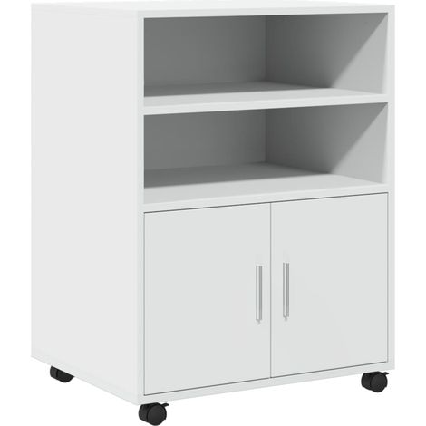 Maison Exclusive - Mobiletto con Ruote Bianco 60x48x81 cm in Truciolato
