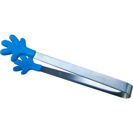 Petites pinces en forme de main, pointes en Silicone, acier inoxydable bleu, drôle, résistante à la chaleur, facile à nettoyer, aliments pour Fruits glacés. (1/5)