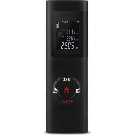 Télémètre Laser 60m, Portable, Numérique, Mesure Distance, Surface, Volume, Fonction Pythagore, IP54, LCD Rétro-éclairage, Rechargeable USB (1/4)