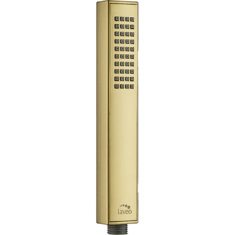 Pommeau de douche Laveo Pola - Revêtement doré - Système anticalcaire - Design minimaliste - Éclairage indirect
