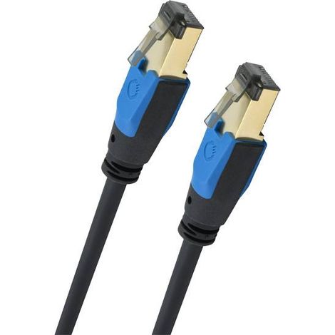 Oehlbach D1C19350 RJ45 Câble réseau, câble patch CAT 8.1 0.25 m noir 1 pc(s) S633692 (1/2)