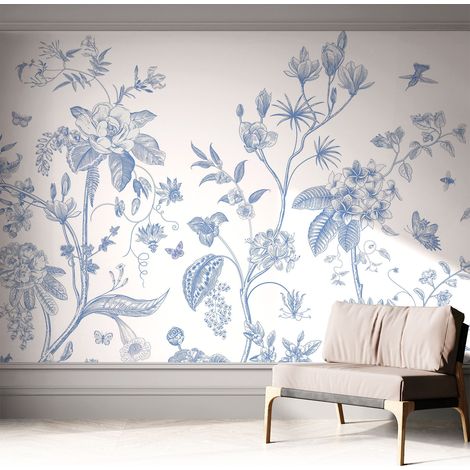 Papier peint autocollant avec imprimé pour intérieur moderne application facile a motif Motif floral 312x219 cm (1/5)