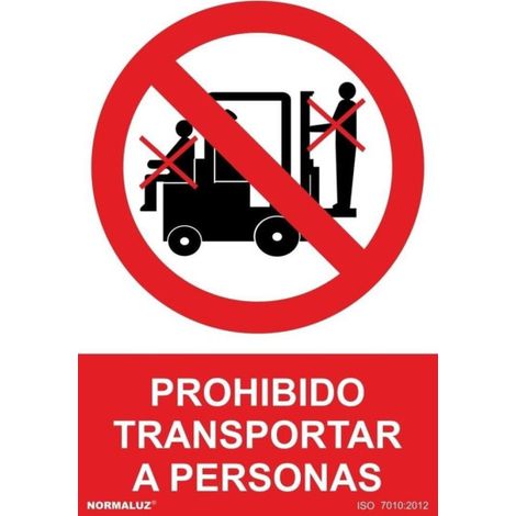 Señal 210X300Mm Pvc Prohibido Transportar Personas Rd40030 (1/2)