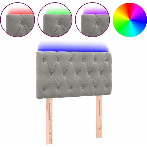 Maison Exclusive - Cabecero con LED de terciopelo gris claro 80x7 (1/5)