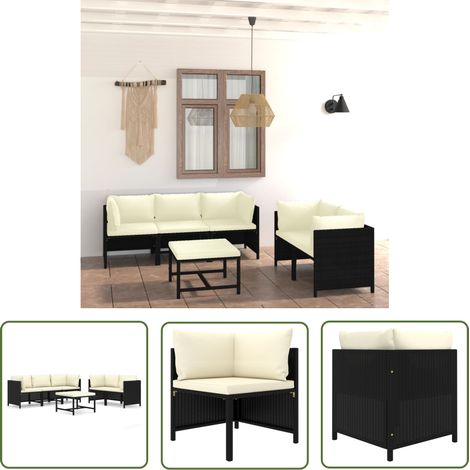Maison Exclusive 6-tlg. Garten-Lounge-Set mit Kissen Poly Rattan (1/5)