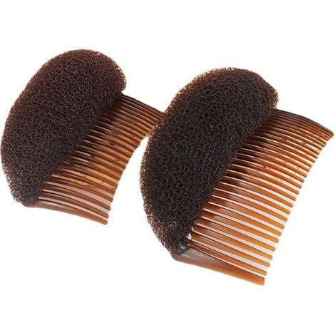 accesorios para el cabello, cojín de espuma suave, peine incorporado, sujeción segura, color marrón, para mujeres y niñas. (1/5)