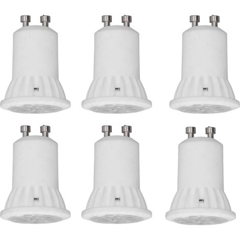 QiMeiTech 6pcs LED MR11 Ampoules Dimmable GU10 Céramique Économie d'énergie 4W 360LM Pas d'UV Angle de faisceau de 120 degrés Support GU10 Outil d'éclairage domestique AC 220V Lumière blanche (1/4)