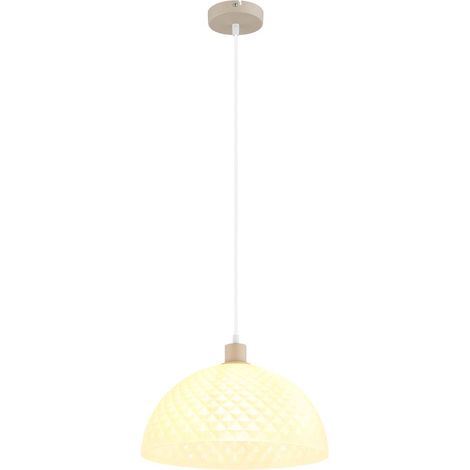 Pendelleuchte Deckenleuchte Hängelampe sandfarben matt Glas champagner H 120 cm