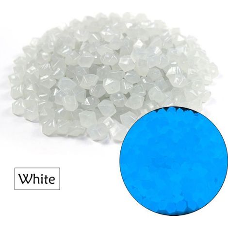 Pierres lumineuses pour Aquarium,ornement qui brille dans la nuit,galets,cour extérieure,décorations de passerelles-50pcs-Blanc