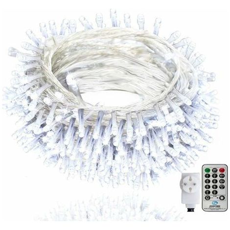 100 m lange Lichterkette für den Außenbereich mit Fernbedienung und Timer, 8 Modi für Ostern, Zuhause, Schlafzimmer und Garten – Weiß (1/5)