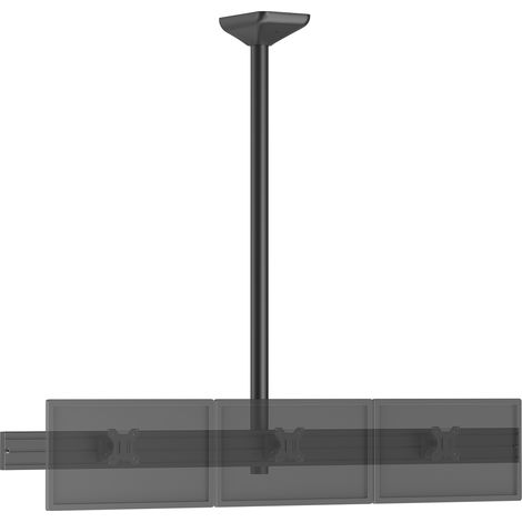 Support TV plafond menu board 3 écrans 32'' - Hauteur 150 cm noir (1/3)