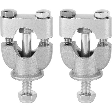 1 Paire de Supports de Guidon 22mm Argent pour Moto et Quad (1/5)