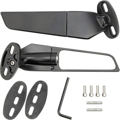 Lot de 2 rétroviseurs de moto universels, réglables et rotatifs, pour VTT, rétroviseurs latéraux de remplacement pour Ninja 250 300 400 650 H2 H4 (1/4)