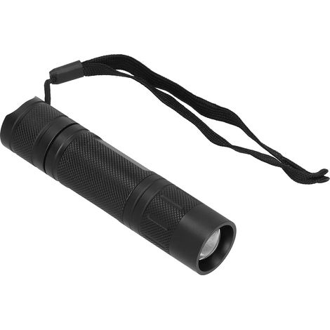 Lampe torche UV LED 365nm, lampe de durcissement UV, détection de champignons, identification de billets et timbres, détection de taches d'huile et d’agents fluorescents (sans pile, 1900UV violet). (1/5)