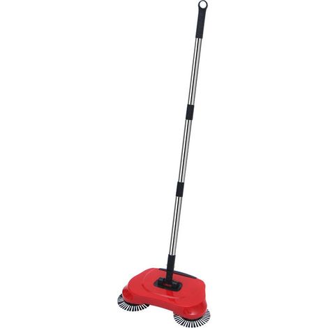 Ensemble balai et aspirateur manuel 3 en 1 avec long manche - Balayage, nettoyage, aspiration -rouge (1/5)