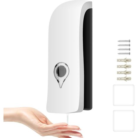 Dispensador manual de jabón de 300 ml, dispensador de jabón líquido de pared de un solo cabezal, dispensador de champú, dispensador de gel de ducha para baño, soporte para champú líquido, no requiere (1/5)