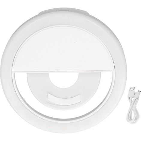 Lampe de maquillage portable ronde à LED blanche, rechargeable par USB, pour smartphone (1/5)