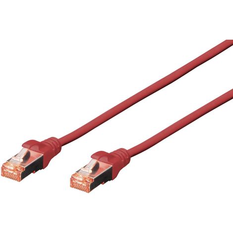 DIGITUS Patchkabel Cat6 SFTP 2xRJ45 1.0m rot Hebelschutz Polybeutel