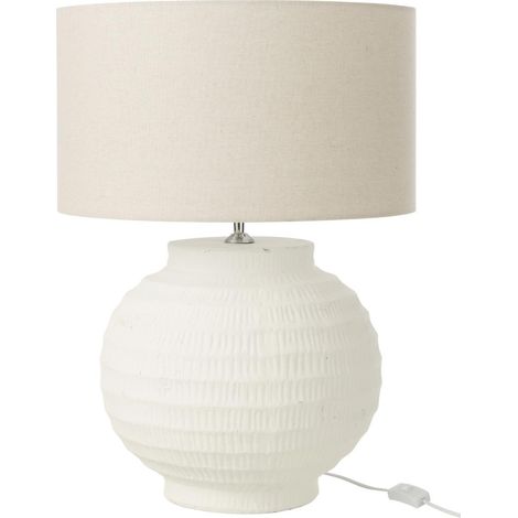 Lampe à Poser en Terre Cuite "Shawna" 46cm Blanc