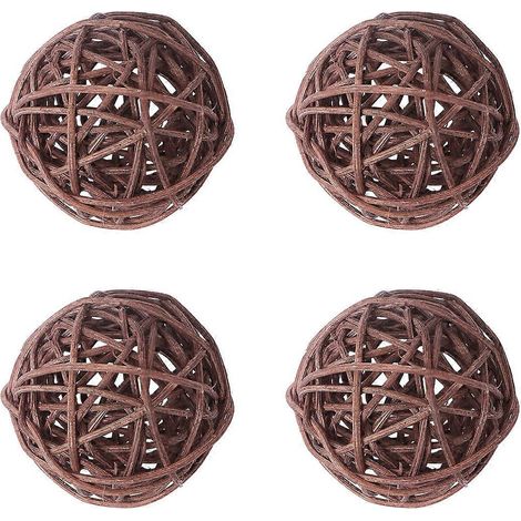 15 boules en rotin tressé, boules décoratives à suspendre, style simple, pour jardin d'enfants, hôtel, bar, maison (marron, 5 cm) (1/5)