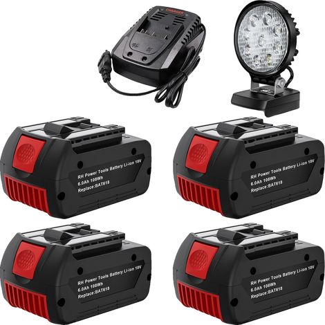 Ersatzbatterie, 18 V, 6000 mAh Kapazität, 4er-Set (1/2)