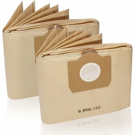 Lot de 10 sacs d'aspirateur pour sacs papier 6.959-130.0 pour aspirateurs WD3 WD3P WD3 Premium (1/5)