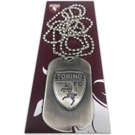 MOSTRINA IN METALLO ANTICHIZZATO CON CATENINA DA COLLO LOGO UFFICIALE TORINO FC e cartolina TORINO È