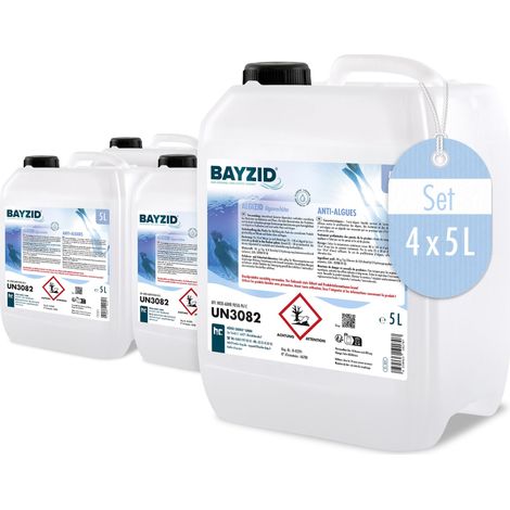 4x 5 L BAYZID® Algizid Algenverhütung für Pools
