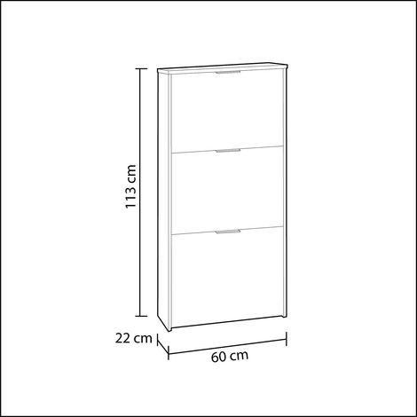 Scarpiera A Ribalta Salvaspazio 3 Ante E 6 Ripiani Mobile Portascarpe Antigraffio Fino A 20 Paia Di Scarpe Design Moderno Minimal Ingresso Corridoio Retro Porta 113 x 60 x 22 Cm Bianco - Colore: Bianc (1/5)