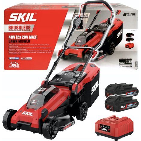 Skil Akku-Rasenmäher Brushless schwarz und rot 34 cm