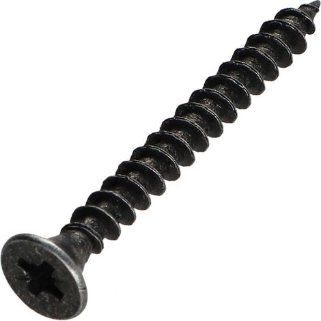 VBA Vis bois agglo Premium Tête fraisée Pozi N°2 4.5X45 Acier zingué noir - 1 pièce (1/4)