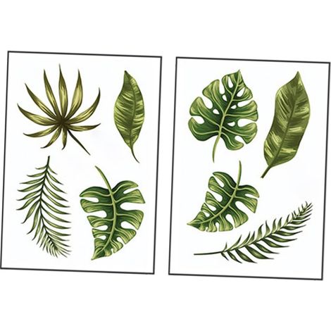 2 Ensembles Autocollants Muraux Verts Décoratifs Intérieurs Originaux Et Naturels (1/5)