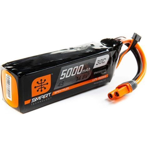 Spektrum Accessories 14.8V 5000mAh 4S 30C Smart LiPo Battery: IC5