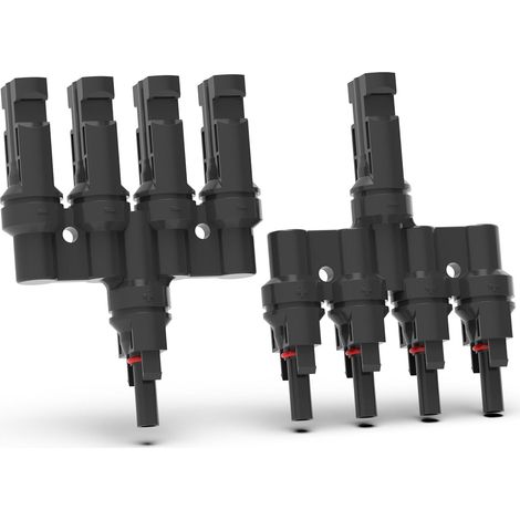 T-Typ-Solar-Abzweigverbinder, PV-Splitter – wasserdichter Steckverbinder für Solarpanel-Kabel (T-Typ 4 auf 1)