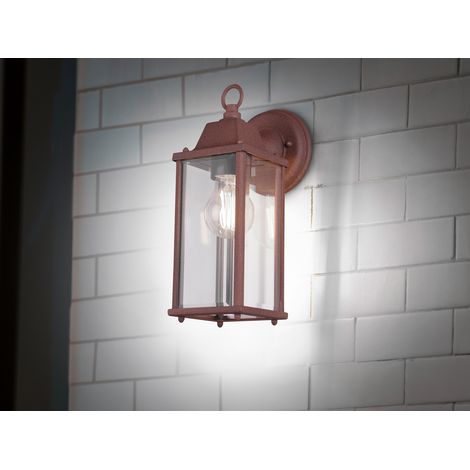 LED Außenwandleuchte Laterne in Rostoptik, Höhe 29cm (1/5)