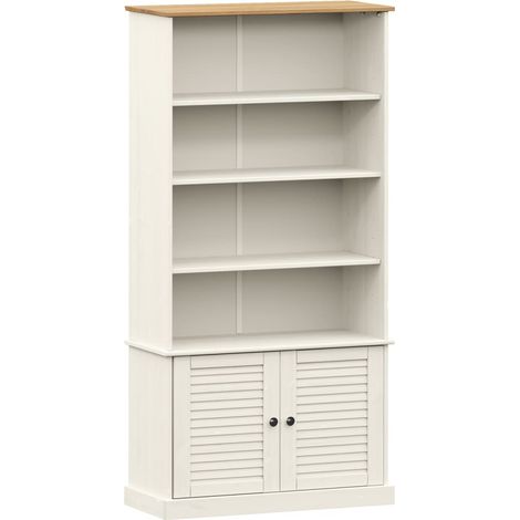 Bibliothèque VIGO blanc 85x35x170 bois massif de pin (1/5)