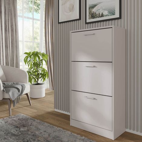 Mobiletto portascarpe IGA 3D con 3 ribalte – cashmere