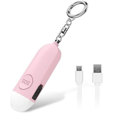 1 Alarme de poche, Sirène 130 dB, Lumière LED, Rechargeable USB, Pour femmes enfants seniors (1/5)