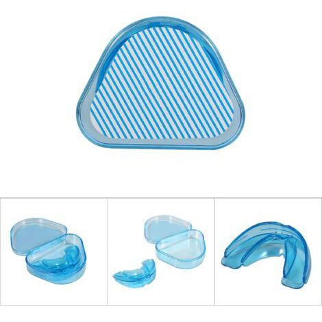 Gouttière dentaire professionnelle correctrice bleue souple pour alignement des dents (1/5)