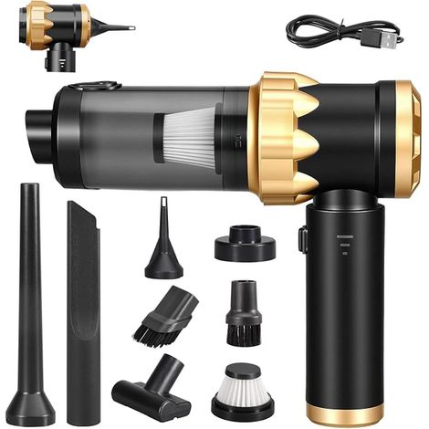 Car Table Vacuum Cleaner, Cordless Handheld Vacuum Cleaner, Mini Handheld Vacuum Cleaner, Black Gold (1/5)