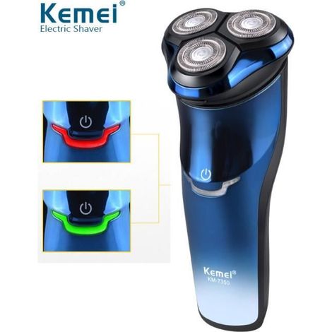 Tondeuse à Barbe Imperméable Rasoir Électrique Homme Couteau de barbe Rechargeable Tondeuse avec 3D Têtes Rotatives (1/4)