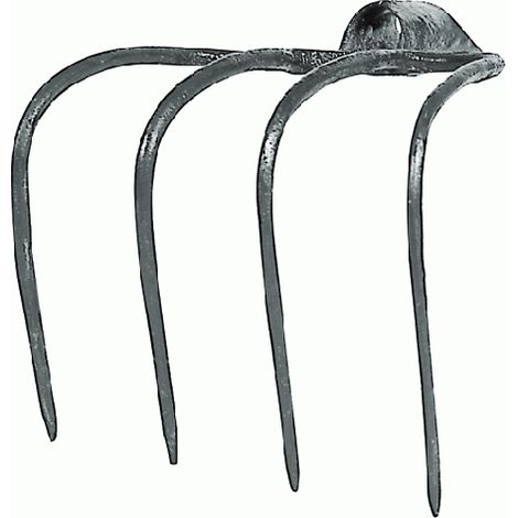 Fourche Keyman avec 4 quatre dents courbes pour fumier de foin et paille sans manche