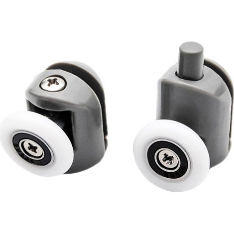 8pcs Porte de Douche Galet Ajustables Dual Rouleau Roulettes Cabine de Douche pour Salle de Bain 25mm 5 Supérieures et 5 Inférieure (1/5)