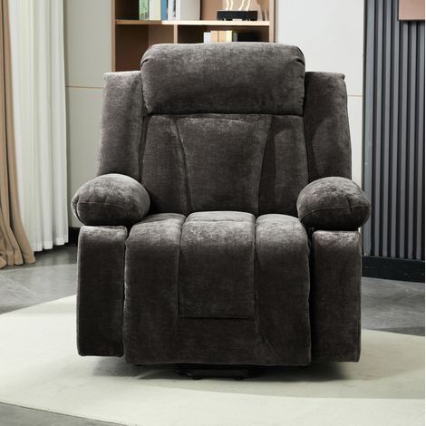 Poltrona relax elettrica massaggiante, 95 x 94 x 107 cm, marrone, USB DESVIAE (1/5)
